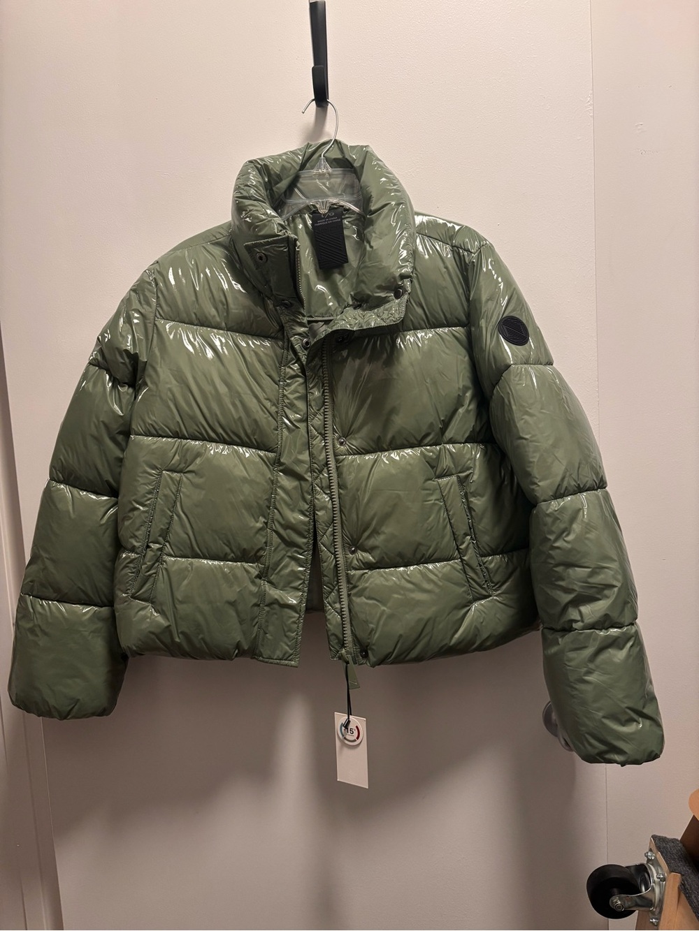 NEW Noize Olive Green Glossy Puffer Jacket